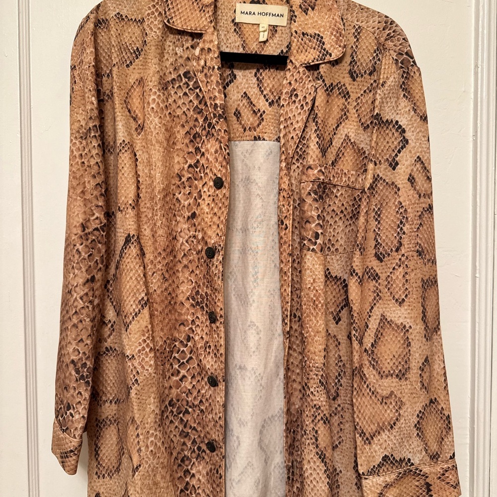 Mara Hoffman Brown Snake Print Shirt